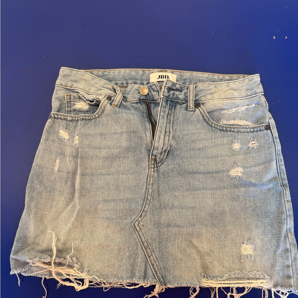 H&M Women's Light Blue Distressed Pencil Skirt